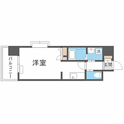 グランフォーレ平尾ステーションプラザ1 ワンルームの間取図画像