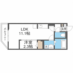 ガレア高宮 1LDKの間取図画像