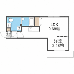 quador姪浜 1LDKの間取図画像