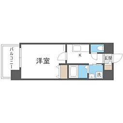 エンクレスト博多駅南2 1Kの間取図画像