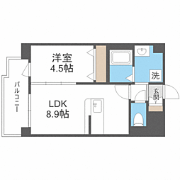レトワール小笹 1LDKの間取図画像