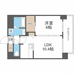 S-RESIDENCENakagofuku 1LDKの間取図画像