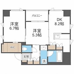 エンクレスト博多THETIME 2DKの間取図画像