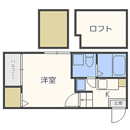 コンフォートベネフィス吉塚駅前3 1Kの間取図画像