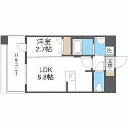 エンクレスト博多駅南GRACE 1LDKの間取図画像