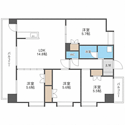 ヒルクレスト千早65 4LDKの間取図画像
