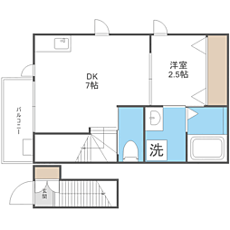 アトラクティ和白ヶ丘 1DKの間取図画像