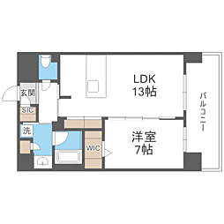 S-RESIDENCE大手門awesome 1LDKの間取図画像