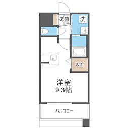エンクレスト博多EXCEED ワンルームの間取図画像