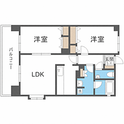 エコルクス赤坂2 2LDKの間取図画像