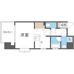 レジディア警固 1Kの間取図画像