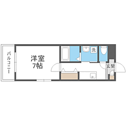ライフフィールド諸岡 1Kの間取図画像
