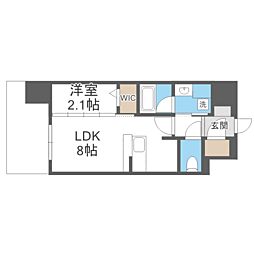 デュ・レジア博多レジデンス 1LDKの間取図画像