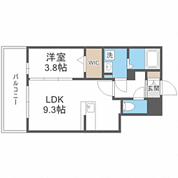 LiveCasa高宮 1LDKの間取図画像