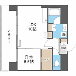 LexusGarden箱崎タワーズEAST 1LDKの間取図画像