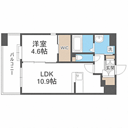 LIBTH高宮 1LDKの間取図画像
