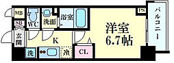 ArtizA淡路 8階1Kの間取り