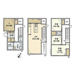 南池袋戸建 3SLDKの間取り