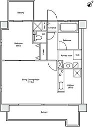 ベルペトラ 7階1LDKの間取り