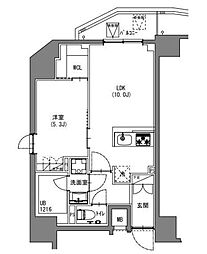 S-RESIDENCE新宿御苑 5階1LDKの間取り