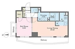 エクセレンシア駒込 10階1LDKの間取り