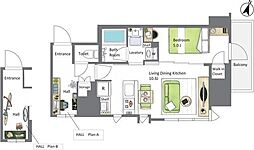 AIFLAT若松河田 10階1LDKの間取り