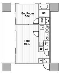 アーバンフラッツ池袋プレミアム 15階1LDKの間取り