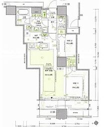 Tomihisa Crossコンフォートタワー 37階2LDKの間取り