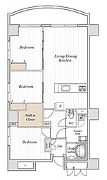 コロネード春日 4階3LDKの間取り