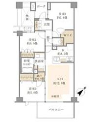 プラウド新宿中落合 1階3LDKの間取り
