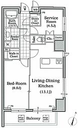 レジディア文京本駒込 13階1SLDKの間取り