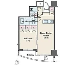 MFPR代々木タワー 1LDKの間取図画像