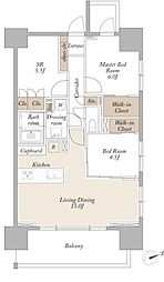 ライトテラス新宿御苑 2SLDKの間取図画像