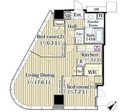マイタワーレジデンス 2LDKの間取図画像