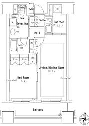 パークアクシス御茶ノ水ステージ 1LDKの間取図画像