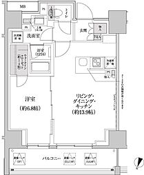 パークハビオ渋谷本町レジデンス 1LDKの間取図画像