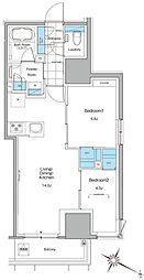 ルフォンプログレ北新宿 2LDKの間取図画像