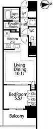 ウエリス新宿早稲田の森 1LDKの間取図画像