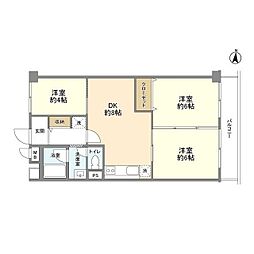 マンションヴィップ西落合 3DKの間取図画像