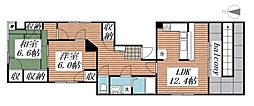 レジダンス・千駄木 2LDKの間取図画像