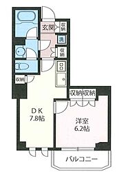 エスティメゾン北新宿 1DKの間取図画像
