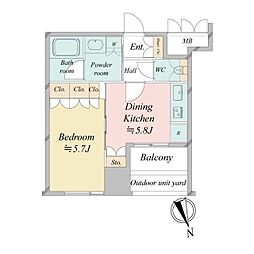 ウエストパークタワー池袋 1DKの間取図画像