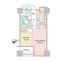 ウエストパークタワー池袋 1LDKの間取図画像