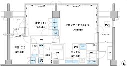 ガーデニエール砧レジデンス 2LDKの間取図画像