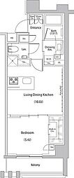 ザ・パークハビオ文京江戸川橋 1LDKの間取図画像