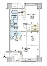 レジディアタワー上池袋タワーサイド 1SLDKの間取図画像