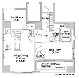 COMFORIA本駒込 2LDKの間取図画像