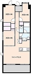 東急ドエルアルス本郷南 3LDKの間取図画像