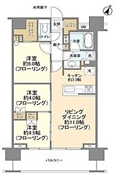 クレヴィア新宿若松町 3LDKの間取図画像