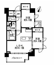 クリオラベルヴィ市ヶ谷 2LDKの間取図画像